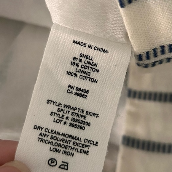 Theory linen cotton wrap tie split striped mini skirt - Picture 6 of 7